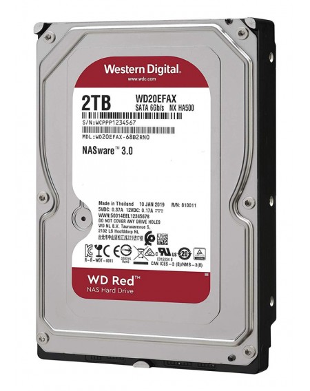 WD Red NAS σκληρός δισκος WD20EFAX 2TB 3.5", 256MB cache, 5400RPM, 6Gb/s
