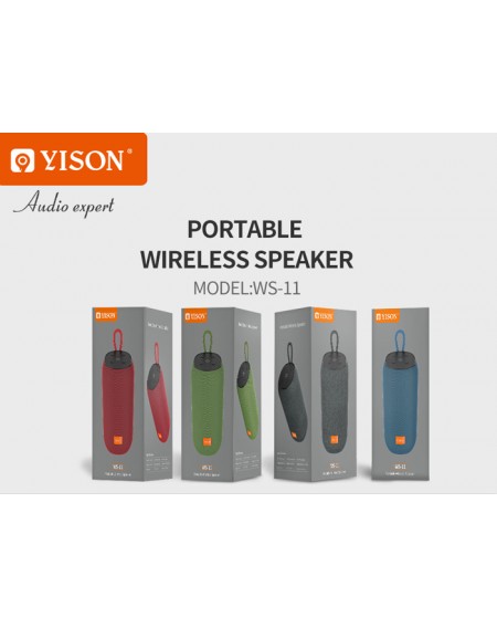 YISON φορητό ηχείο WS-11, 4.8W, FM, Bluetooth 5.0, 1200mAh, μαύρο