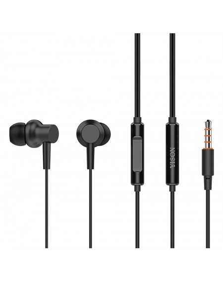 YISON earphones με μικρόφωνο X2, 3.5mm, 1.36m, μαύρα