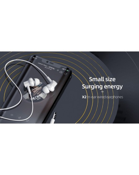 YISON earphones με μικρόφωνο X2, 3.5mm, 1.36m, λευκά