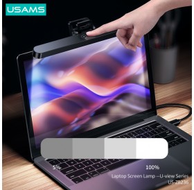 USAMS LED φωτιστικό US-ZB236 για laptop, 2W, 2800K–6000K dimmable, μαύρο