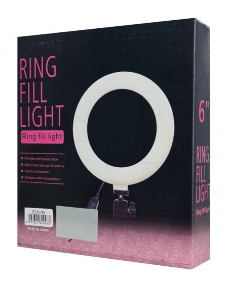 Φωτιστικό δαχτυλίδι LED ZD67B με μίνι τρίποδα, Φ 16cm, 12W