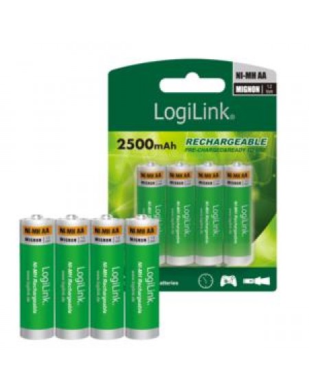 Battery NI-MH Rechargeable AA 1.2V Logilink LR6RB4 4pcs