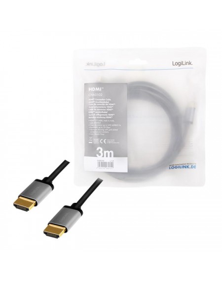 Cable HDMI M/M 3m 4K/60Hz Bulk Logilink CHA0102