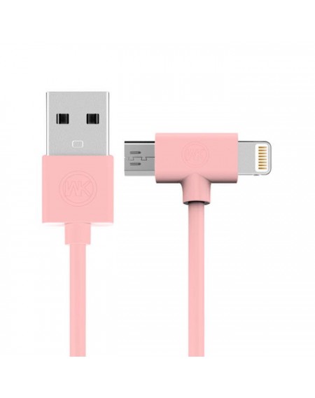 Charging Cable WK 2in1 I6/Micro Pink 1m AXE