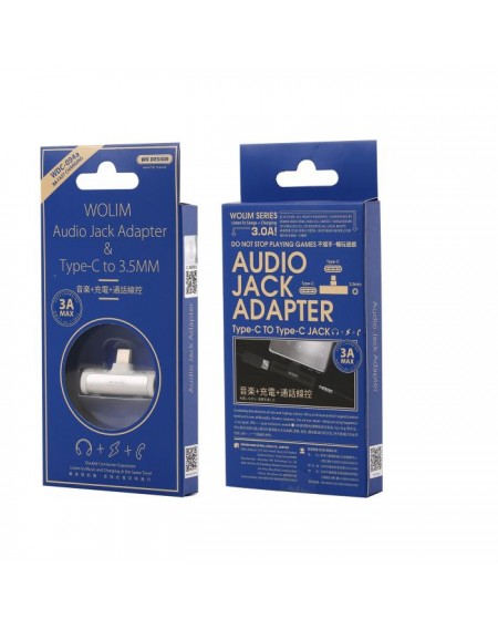 Adaptor TYPE C 2in1 3.5mm & Type C WK WDC-094a White