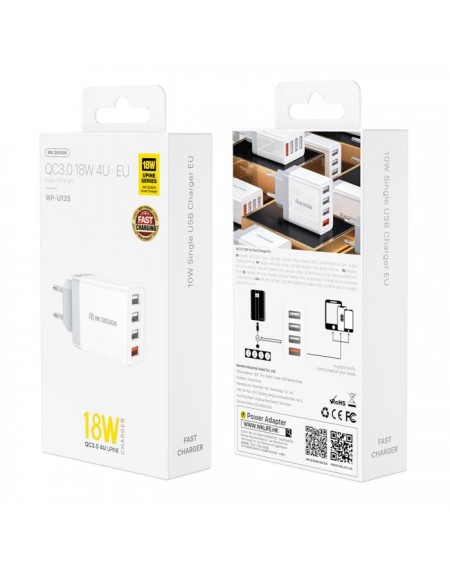 Charger WK 33W USBx4 QC3.0 White WP-U125