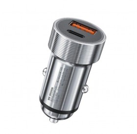 Car Charger WK 18W PD+USB QC3.0 Silver WP-C28