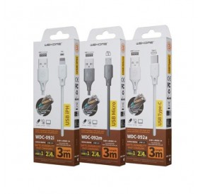 Charging Cable WK Micro White 3m Full Speed Pro WDC-092 2.4A