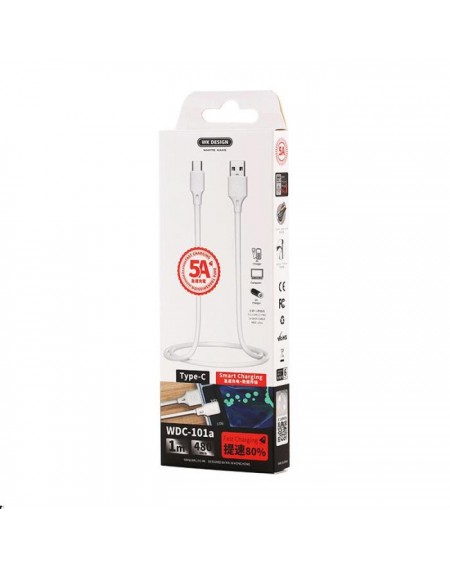 Charging Cable WK TYPE-C White 1m Full Speed Pro WDC-101 5A