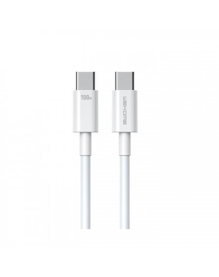 Charging Cable WK 100W TYPE-C/TYPE-C White 1m WDC-182 5A