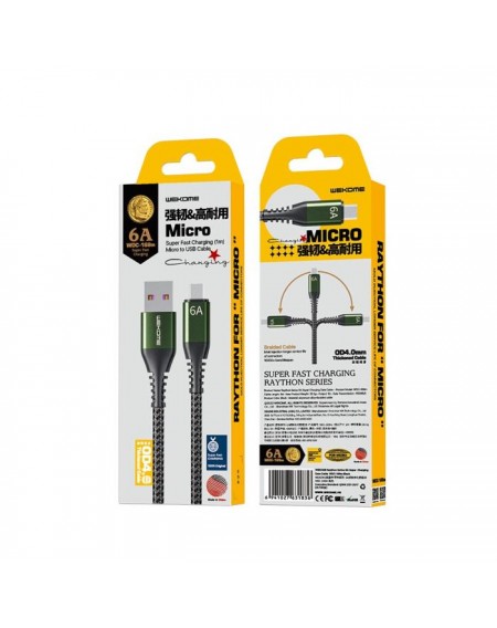 Charging Cable WK Micro Raython Black 1m WDC-169 6A