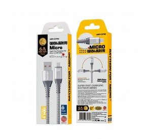 Charging Cable WK Micro Raython Silver 1m WDC-169 6A