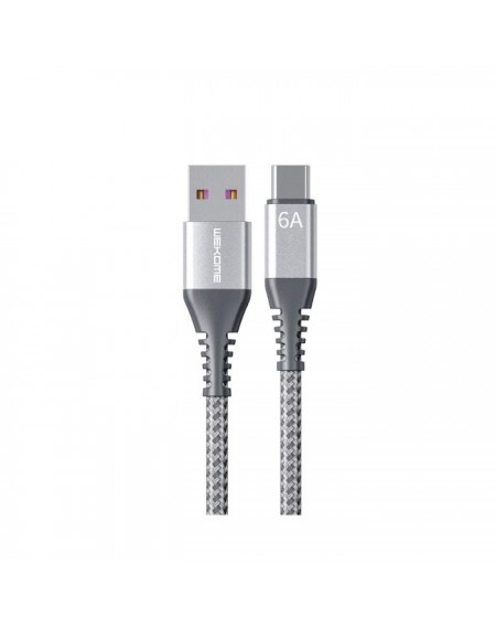 Charging Cable WK TYPE-C Raython Silver 1m WDC-169 6A