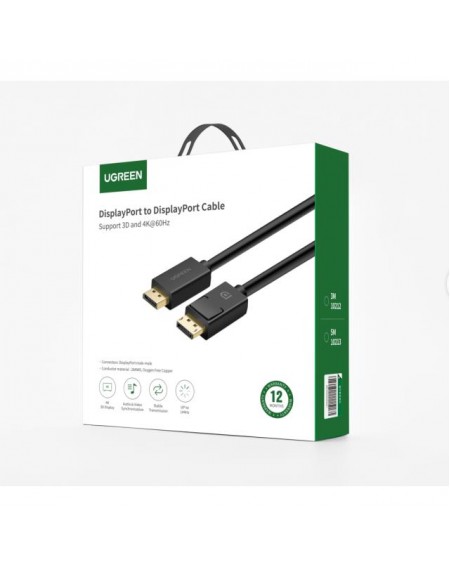 Cable DisplayPort 1.2 4K/30Hz 5m UGREEN DP102 Black 10213
