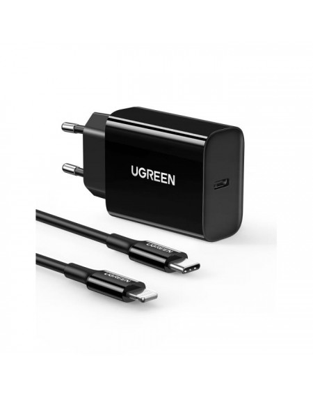 Charger UGREEN PD CD137 Combo+Type C/i6 Cable Black 50799