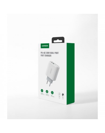 Charger UGREEN CD170 36W PD+QC3.0 White 60468