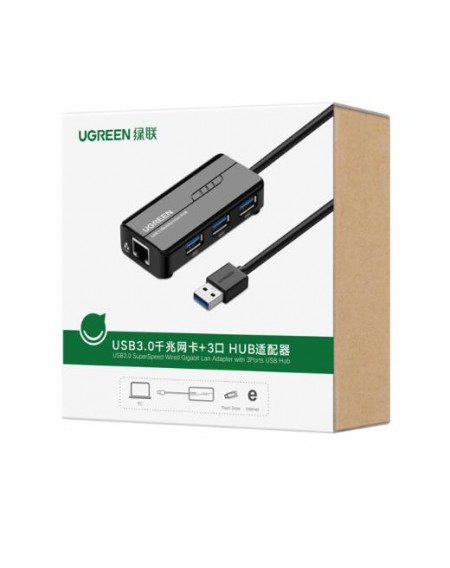 USB 2.0 to 1 Fast Ethernet with 3xUSB 2.0 UGREEN 20264