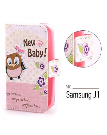 Αναδιπλούμενη θήκη με μοτίβο "New Baby" για Samsung J1(2015) - 6211 GL-24490