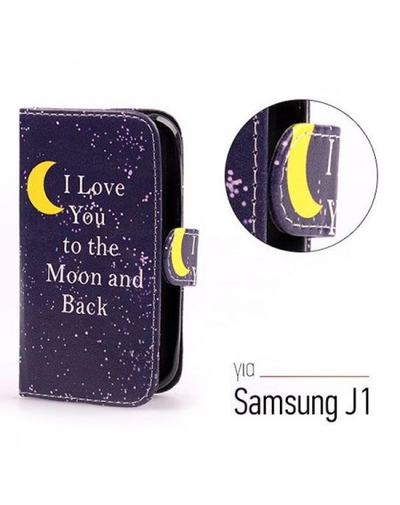 Αναδιπλούμενη θήκη με μοτίβο "To the Moon" για Samsung J1(2015) - 6211 GL-24506