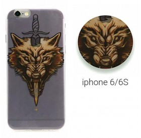 Backcase θήκη σιλικόνης με σχέδιο "Wolf" για iPhone 6/6S - 4356 GL-24575