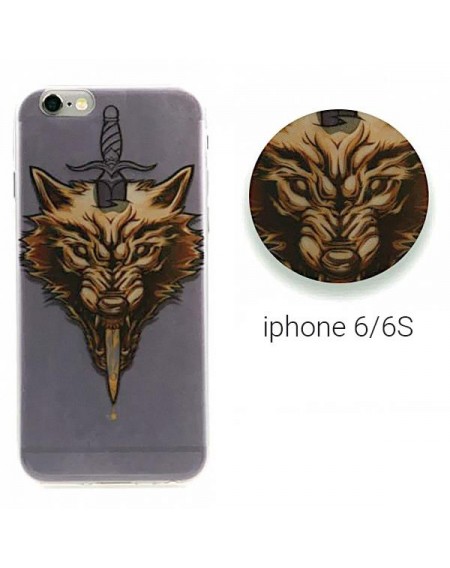Backcase θήκη σιλικόνης με σχέδιο "Wolf" για iPhone 6/6S - 4356 GL-24575