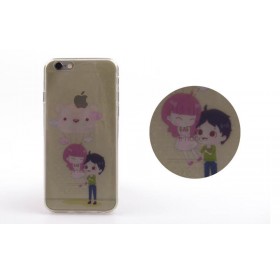 Backcase θήκη σιλικόνης "Couple in Love" για iPhone 6/6S - Κίτρινη - 3435 GL-24609
