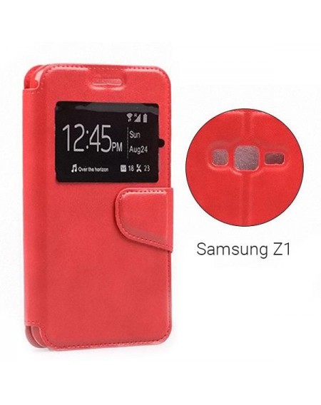 Αναδιπλούμενη θήκη με άνοιγμα για Samsung Z1 - Κόκκινο - 9649 GL-24622
