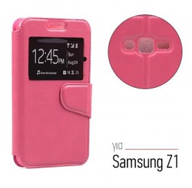 Αναδιπλούμενη θήκη με άνοιγμα για Samsung Z1 - Φούξια - 6706 GL-24623