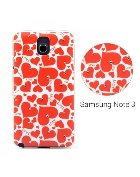 Backcase θήκη με "Love" σχέδιο και στρασάκια για Samsung Note 3 - 9870 GL-24649