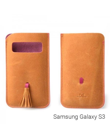 Θήκη από μαλακό δέρμα με φούντα για Samsung Galaxy S3 - Ταμπά / 4.8 ιντσών - 1941 GL-24676