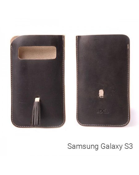 Θήκη από μαλακό δέρμα με φούντα για Samsung Galaxy S3 - Μπεζ - 6524 GL-24679