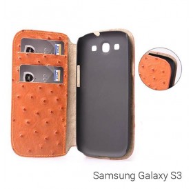 Αναδιπλούμενη θήκη - πορτοφόλι για Samsung Galaxy S3 - Πορτοκαλί - 1066 GL-24685