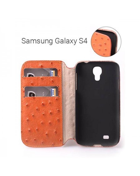 Αναδιπλούμενη θήκη - πορτοφόλι για Samsung Galaxy S4 - Πορτοκαλί - 9988 GL-24686