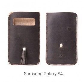 Θήκη από μαλακό δέρμα με φούντα για Samsung Galaxy S4 / 5 ιντσών- Μαύρο - 5136 GL-24689