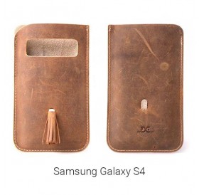 Θήκη από μαλακό δέρμα με φούντα για Samsung Galaxy S4 / 5 ιντσών- Καφέ - 4844 GL-24691