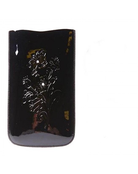 Θήκη από δερματίνη με ανάγλυφο σχέδιο και στρασάκια για Samsung Galaxy S4  / 5 ιντσών- Μαύρο - 5018 GL-24694