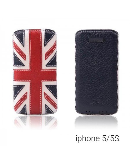Θήκη από δερματίνη με ανάγλυφο σχέδιo "Britain Flag" για iPhone 5/5S - 6551 GL-24712