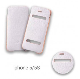 Δερμάτινη θήκη με ανοίγματα για iPhone 5/5S - Λευκό - 7882 GL-24719