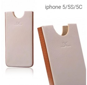 Δερμάτινη θήκη για iPhone 5/5S/5C - Λευκό με καφέ /4 ιντσών  - 0249 GL-24729