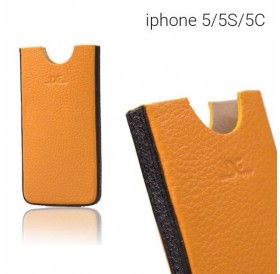 Δερμάτινη θήκη για iPhone 5/5S/5C - Κίτρινο με μαύρο /4 ιντσών- 0497 GL-24731