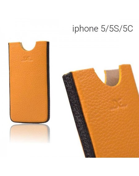 Δερμάτινη θήκη για iPhone 5/5S/5C - Κίτρινο με μαύρο /4 ιντσών- 0497 GL-24731