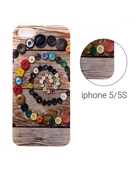 Backcase θήκη σιλικόνης με σχέδιο "Buttons" για iPhone 5/5S - 6808 GL-24743