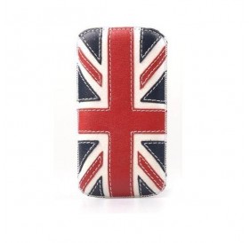 Θήκη από δερματίνη με ανάγλυφο σχέδιo "Britain Flag" για iPhone 4/4S - 3824 GL-24837