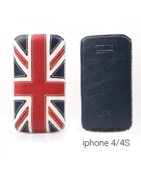 Θήκη από δερματίνη με ανάγλυφο σχέδιo "Britain Flag" για iPhone 4/4S - 3824 GL-24837