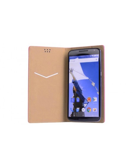 Universal περιστρεφόμενη θήκη-πορτοφόλι για όλα τα κινητά έως 6" - Φούξια GL-25205