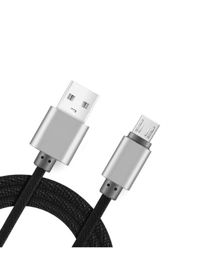 Καλώδιο φόρτισης και μεταφοράς δεδομένων micro USB 2.1A - Fineblue F-C08-2 - Μαύρο GL-52596