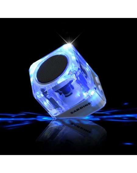 Μίνι φορητό bluetooth ηχείο με LED 3W και μικρόφωνο - Sardine B6 - Λευκό GL-52413