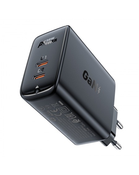 Acefast A29 PD50W GaN (USB-C + USB-C) dual port charger black