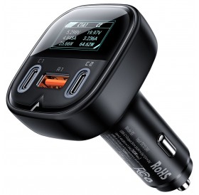 Acefast car charger 101W 2x USB Type C / USB, PPS, Power Delivery, Quick Charge 4.0, AFC, FCP black (B5)